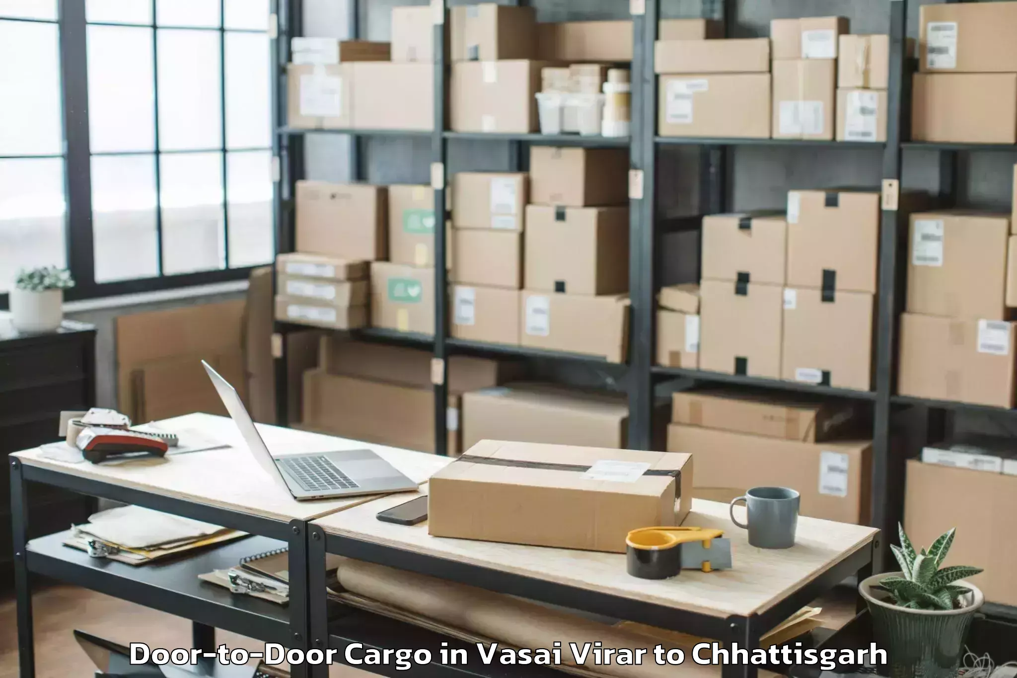 Trusted Vasai Virar to Khairagarh Door To Door Cargo